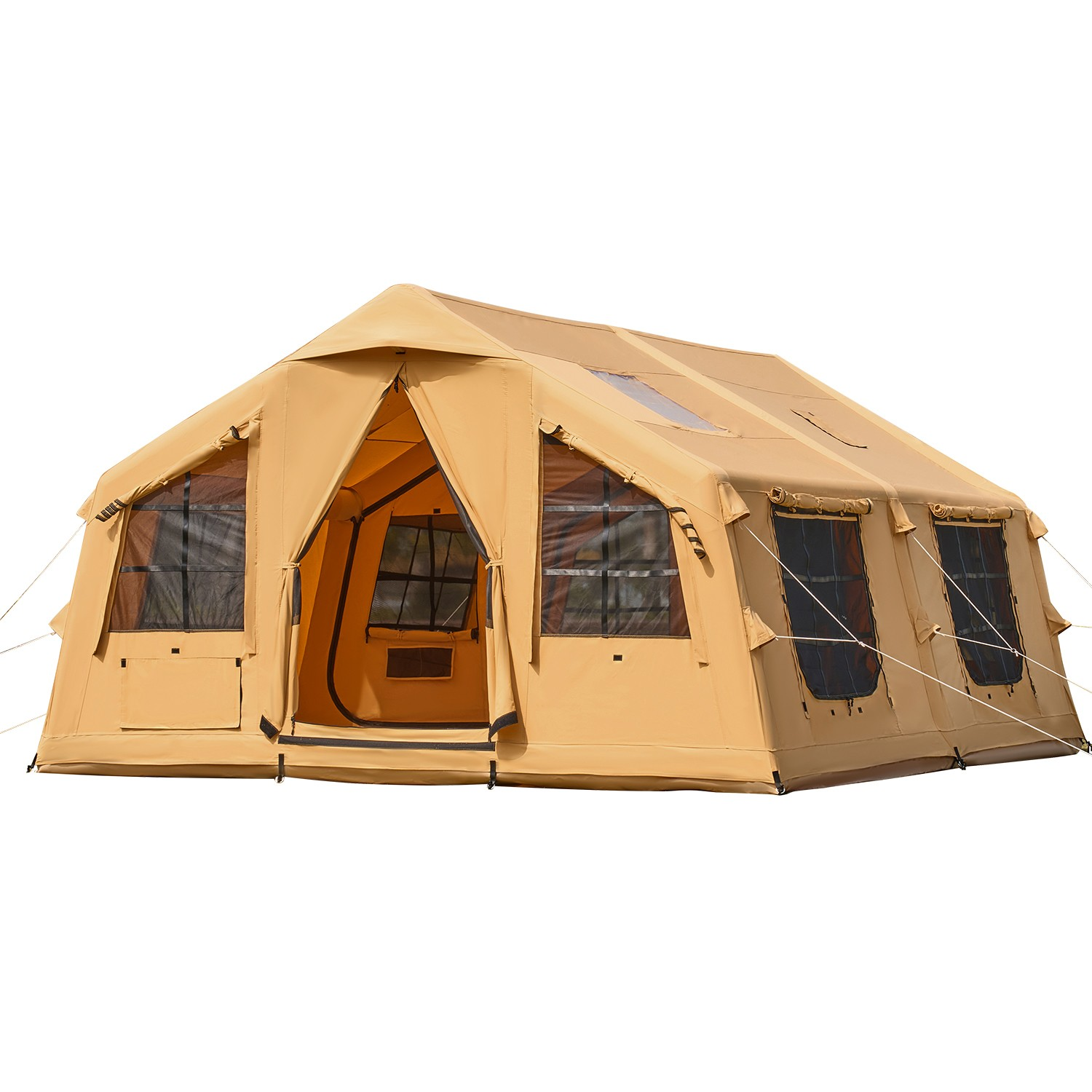 Inflatable Tents for Camping 8-12 Person Glamping Window Tent W/ Hand Pump