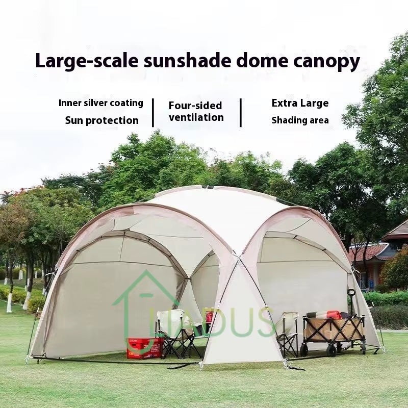 Outdoor Yurt Dome Canopy Oversized Silver Coated UV Protection Waterproof Camping Shelter Outdoor Sun Shade Camping Canopy Tent