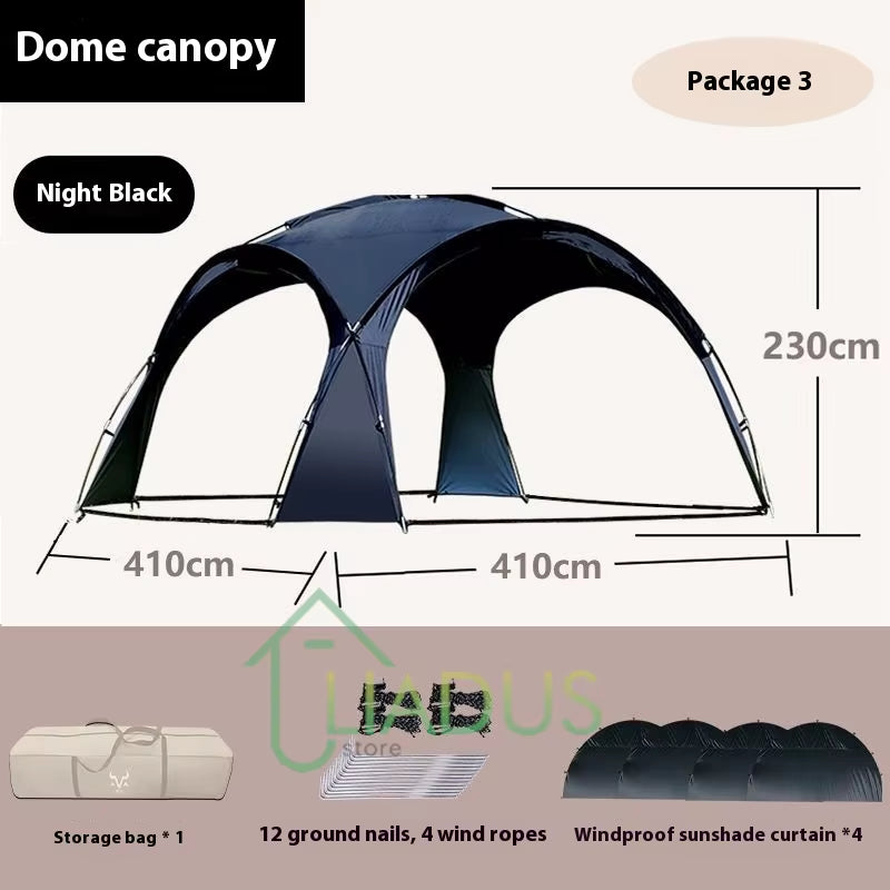 Outdoor Yurt Dome Canopy Oversized Silver Coated UV Protection Waterproof Camping Shelter Outdoor Sun Shade Camping Canopy Tent