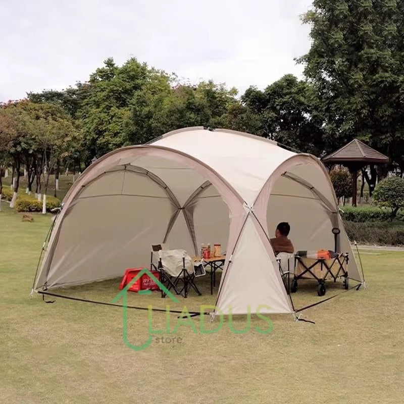 Outdoor Yurt Dome Canopy Oversized Silver Coated UV Protection Waterproof Camping Shelter Outdoor Sun Shade Camping Canopy Tent