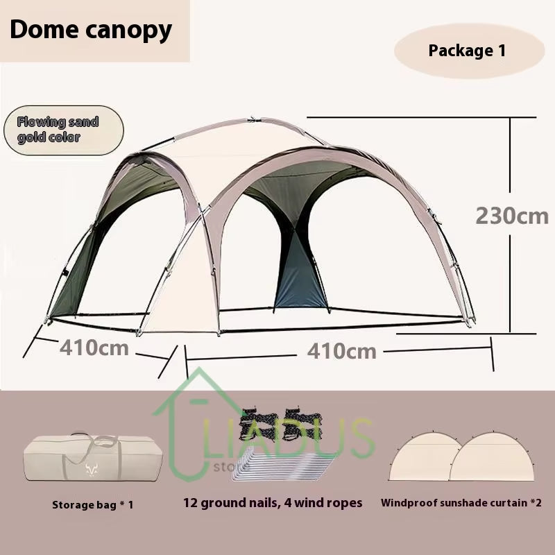 Outdoor Yurt Dome Canopy Oversized Silver Coated UV Protection Waterproof Camping Shelter Outdoor Sun Shade Camping Canopy Tent