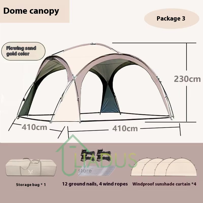 Outdoor Yurt Dome Canopy Oversized Silver Coated UV Protection Waterproof Camping Shelter Outdoor Sun Shade Camping Canopy Tent