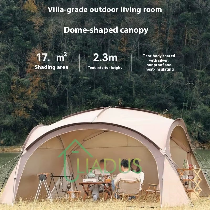 Outdoor Yurt Dome Canopy Oversized Silver Coated UV Protection Waterproof Camping Shelter Outdoor Sun Shade Camping Canopy Tent