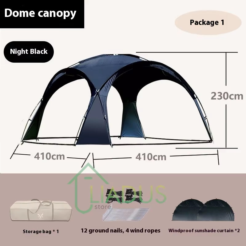Outdoor Yurt Dome Canopy Oversized Silver Coated UV Protection Waterproof Camping Shelter Outdoor Sun Shade Camping Canopy Tent