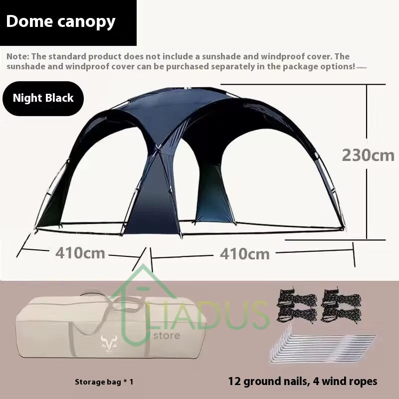 Outdoor Yurt Dome Canopy Oversized Silver Coated UV Protection Waterproof Camping Shelter Outdoor Sun Shade Camping Canopy Tent
