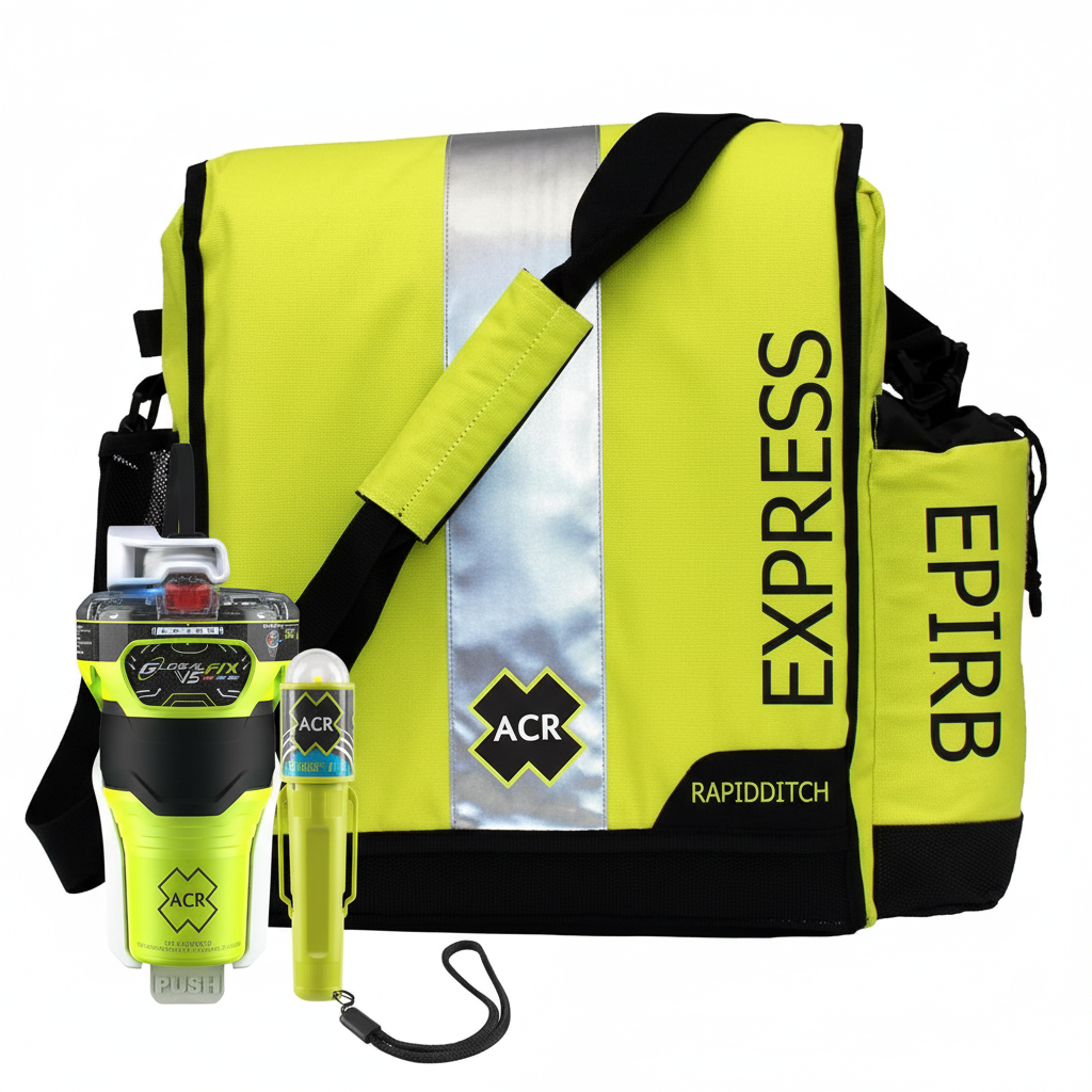 Globalfix V5 AIS EPIRB Survival Kit with Ditchbag and Signaling Gear – the Ultimate Safety Solution for Emergency Situations, Ensuring Reliable Distress Signaling (Model 2338.1).