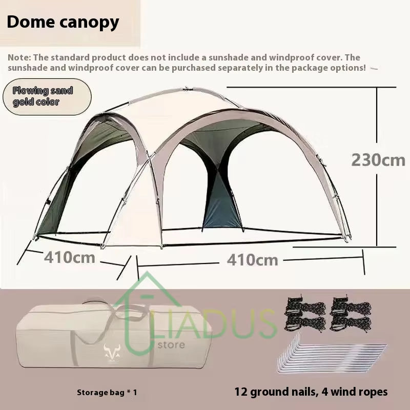Outdoor Yurt Dome Canopy Oversized Silver Coated UV Protection Waterproof Camping Shelter Outdoor Sun Shade Camping Canopy Tent