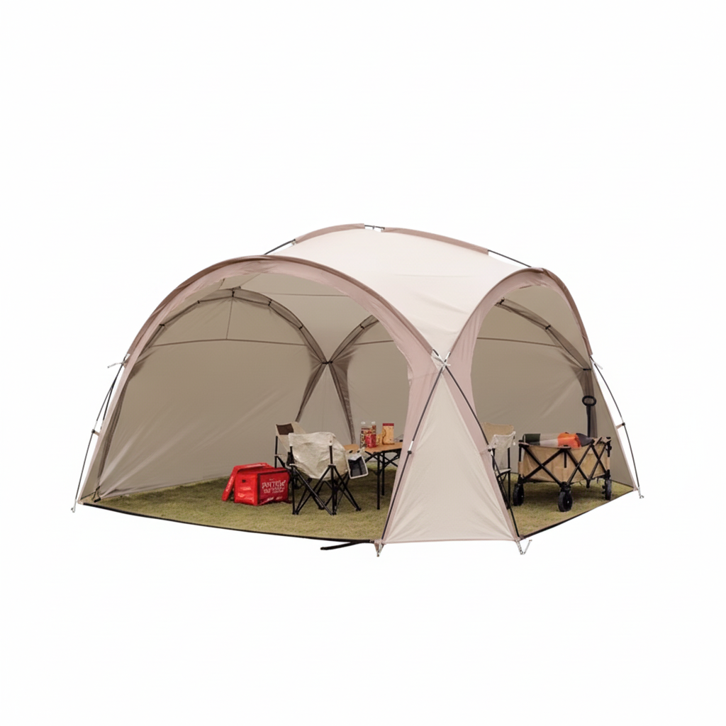 Outdoor Yurt Dome Canopy Oversized Silver Coated UV Protection Waterproof Camping Shelter Outdoor Sun Shade Camping Canopy Tent